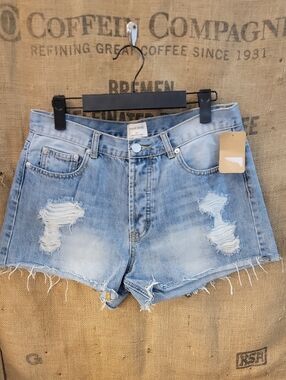 emory park Light Blue Distressed Denim Jean Shorts